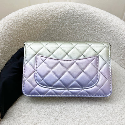 Chanel Classic Wallet on Chain WOC in 21K Iridescent Rainbow Calfskin and SHW