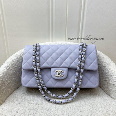 Chanel Medium Classic Flap CF in 21K Lilac Caviar and SHW (Model: A01112)