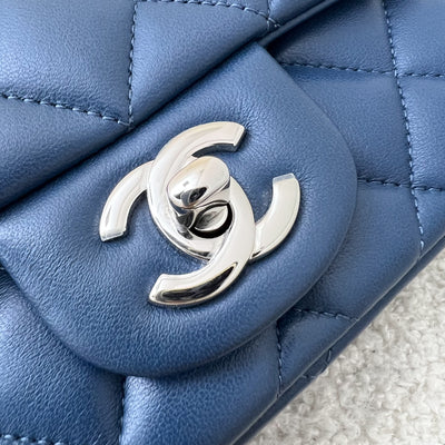 Chanel Classic Square Mini Flap in Blue Lambskin and SHW