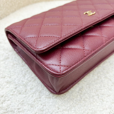 Chanel Classic Wallet on Chain WOC in 23K Burgundy Caviar and LGHW