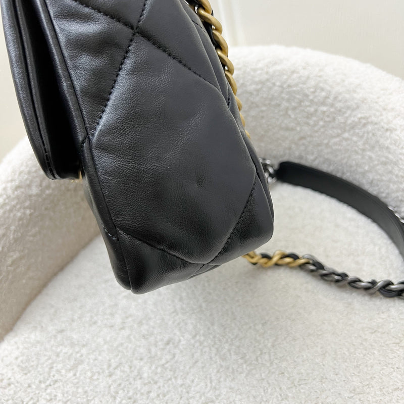 Chanel 19 Small Flap in Black Lambskin and 3-tone HW