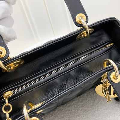 Dior Medium Lady Dior in Black Lambskin and GHW