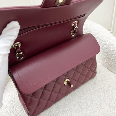 Chanel Small Classic Flap CF in Burgundy Lambskin and LGHW