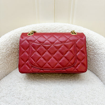 Chanel Classic 2.55 Reissue Mini Flap in Red Distressed Calfskin and AGHW