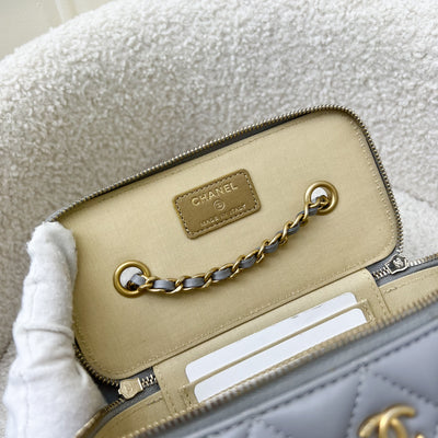 Chanel Pearl Crush Small Vanity in 21B Grey Lambskin and AGHW (Model: AP2303)