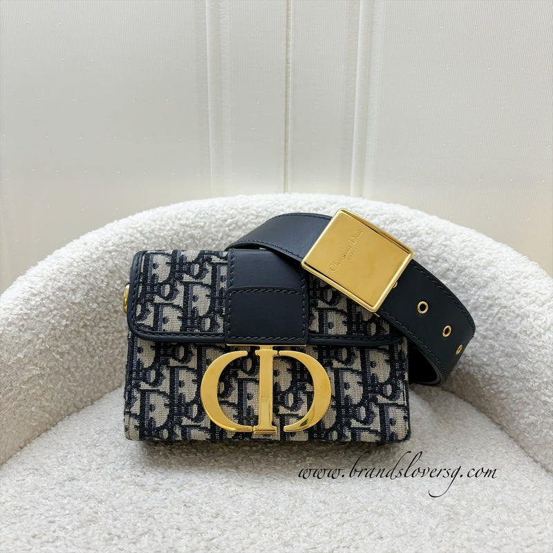 Dior 30 Montaigne Box in Dark Blue Oblique Canvas GHW