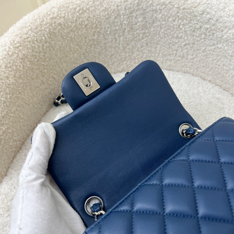 Chanel Classic Square Mini Flap in Blue Lambskin and SHW