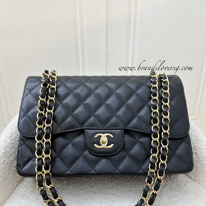 Chanel Jumbo Classic Flap DF in Black Caviar and GHW