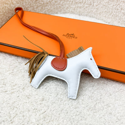 Hermes Rodeo PM Charm in Bleu Brume / Chai / Cornaline