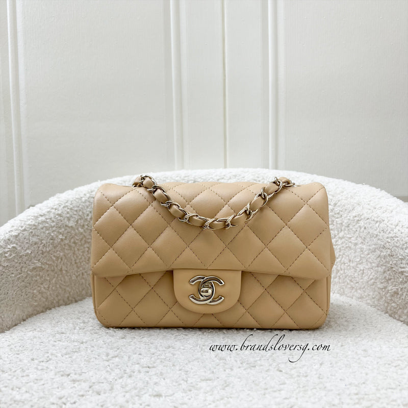 Chanel Classic Mini Rectangle in 22C Beige Stiff Lambskin and LGHW