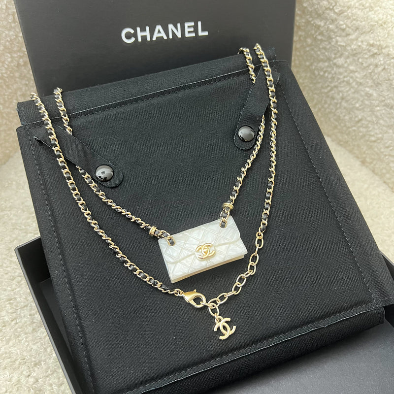 Chanel 23C Classic Flap Bag Long Necklace and LGHW