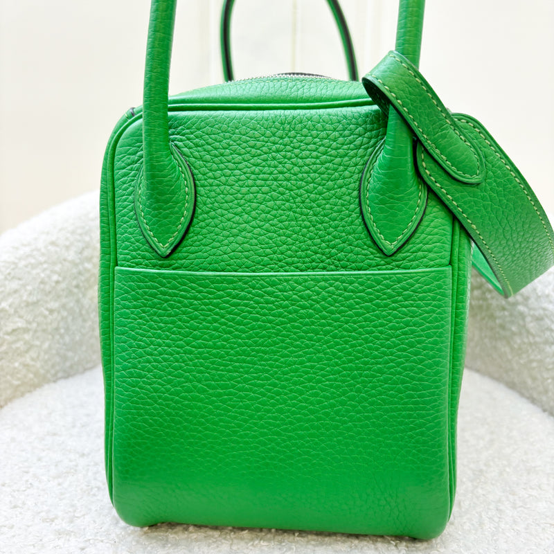 Hermes Lindy 26 in Bambou Green Clemence Leather and PHW