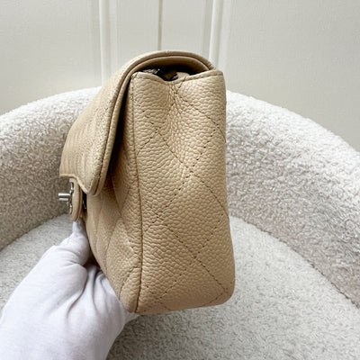 Chanel East West Flap Bag in Beige Caviar and SHW