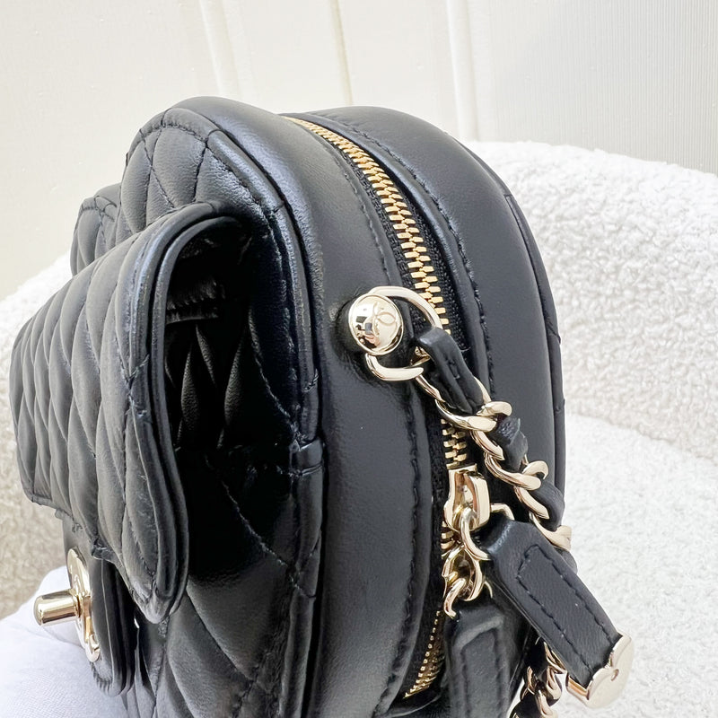 Chanel Large Heart Bag in Black Lambskin and GHW