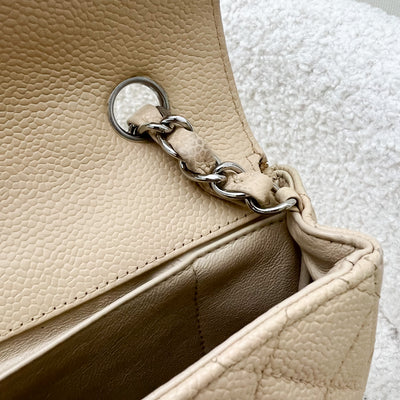 Chanel East West Flap Bag in Beige Caviar and SHW