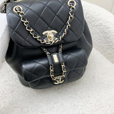 Chanel 23C Duma Mini Backpack in Black Calfskin and LGHW