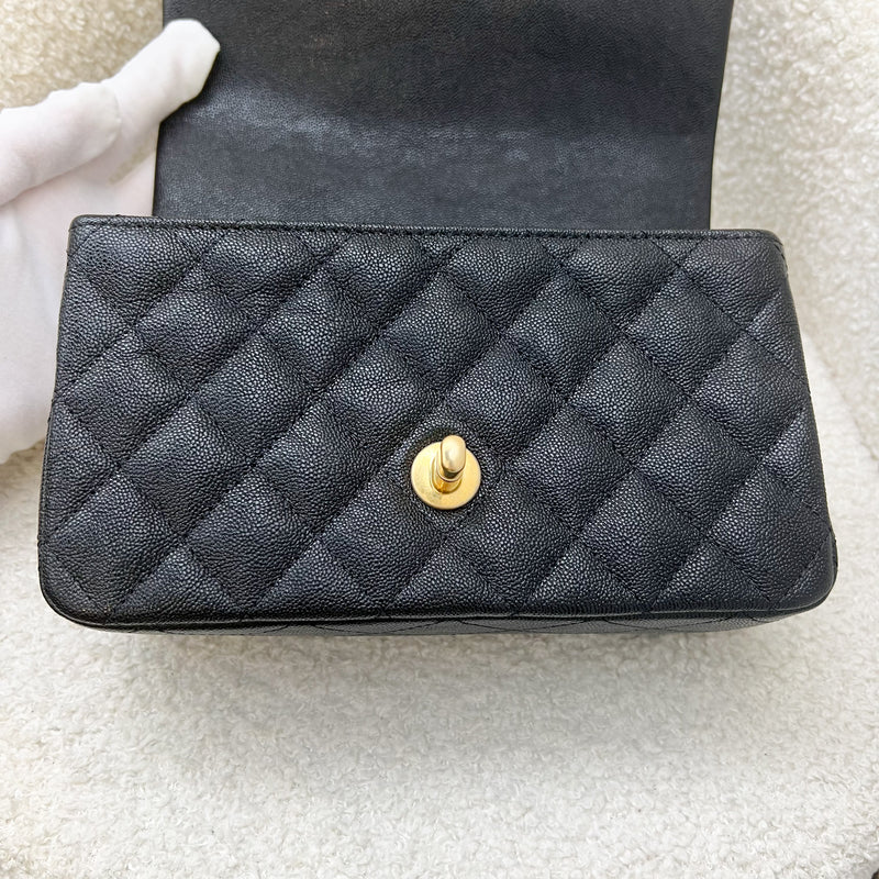 Chanel Top Handle Mini Rectangle Flap in 21S Black Caviar Aged GHW