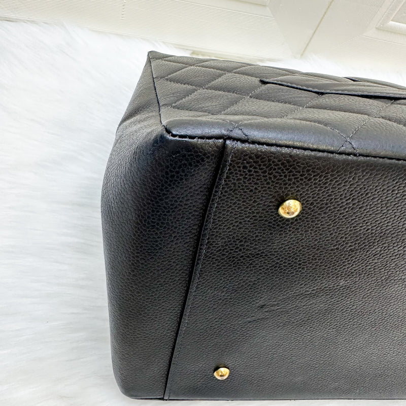 Chanel Vintage Grand Shopping Tote in Black Caviar and GHW