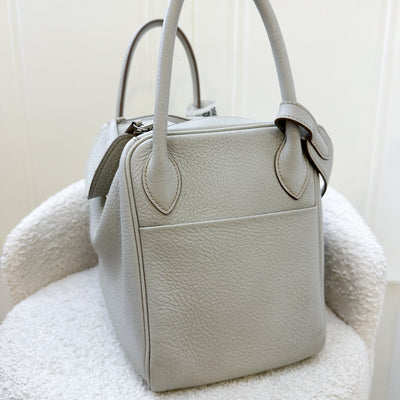 Hermes Lindy 30 in Gris Perle Clemence Leather and PHW