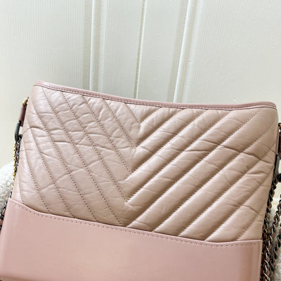 Chanel Medium (New Large) Gabrielle Hobo Bag in Nude Pink Chevron Calfskin and 3-tone HW