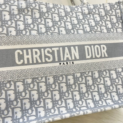 Dior Medium Book Tote in Grey Oblique Canvas