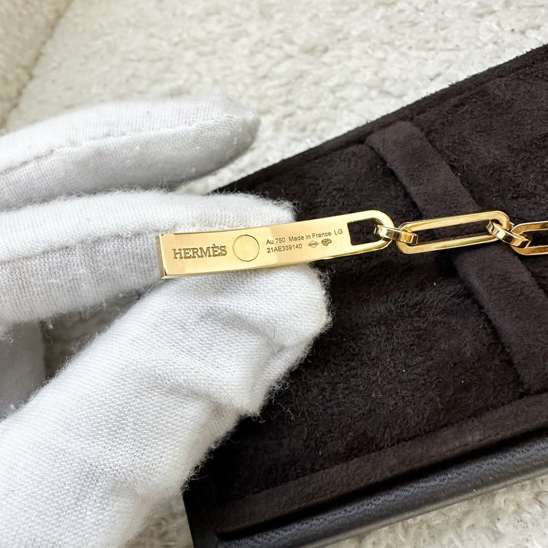 Hermes Kelly Chaine PM Bracelet Semi Pave with Diamonds in 18K Yellow Gold