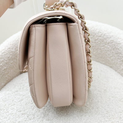 Chanel Top Handle Small Trendy CC Flap in Nude Pink Lambskin and LGHW