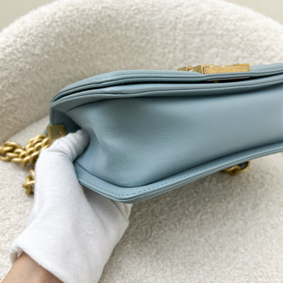 Chanel Small 20cm Boy Flap in Seafoam Lambskin and AGHW