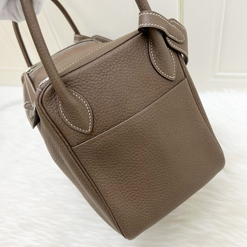 Hermes Lindy 30 in Etoupe Clemence Leather and PHW