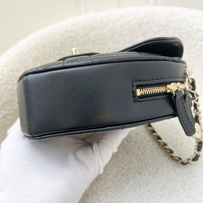 Chanel Large Heart Bag in Black Lambskin and GHW