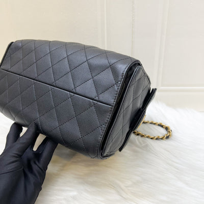 Chanel 25 Small Hobo Bag in Black Caviar and AGHW (Model: AS5293)