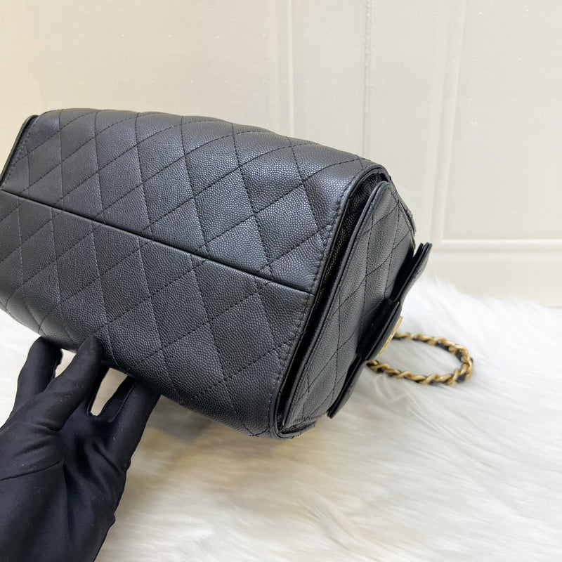 Chanel 25 Small Hobo Bag in Black Caviar and AGHW (Model: AS5293)