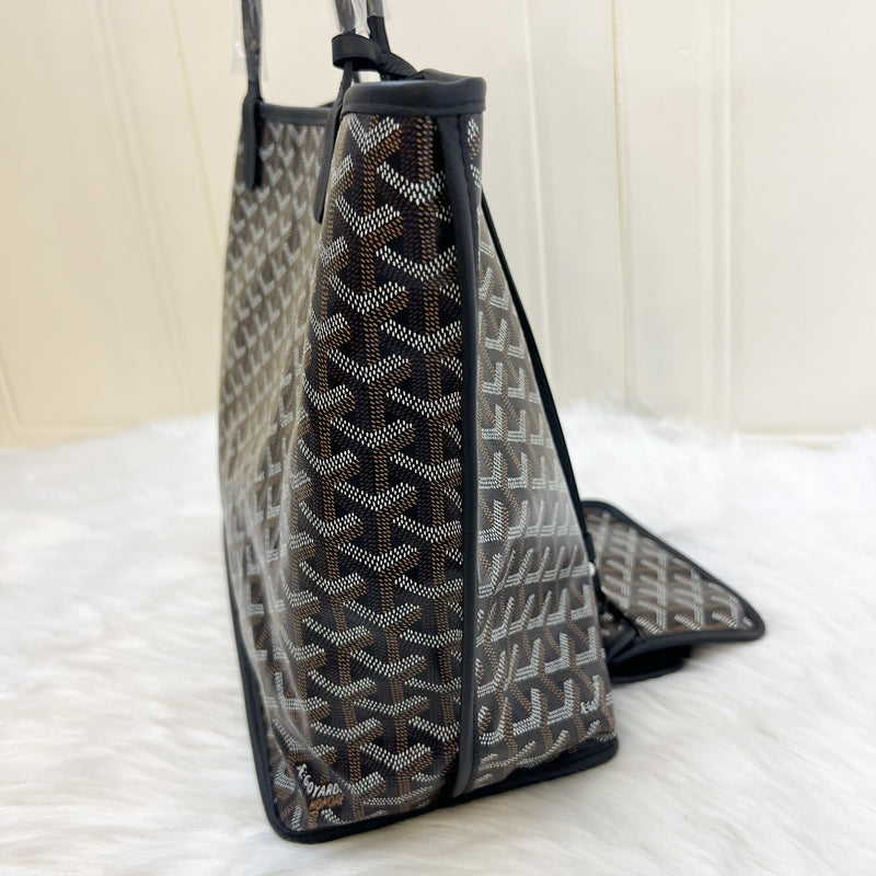 Goyard Anjou PM Tote Bag in Black Signature Canvas