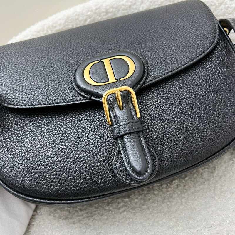 Dior Medium Bobby Bag in Black Grained Leather and GHW