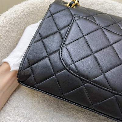 Chanel 23P Seasonal Flap Bag in Black Lambskin and AGHW