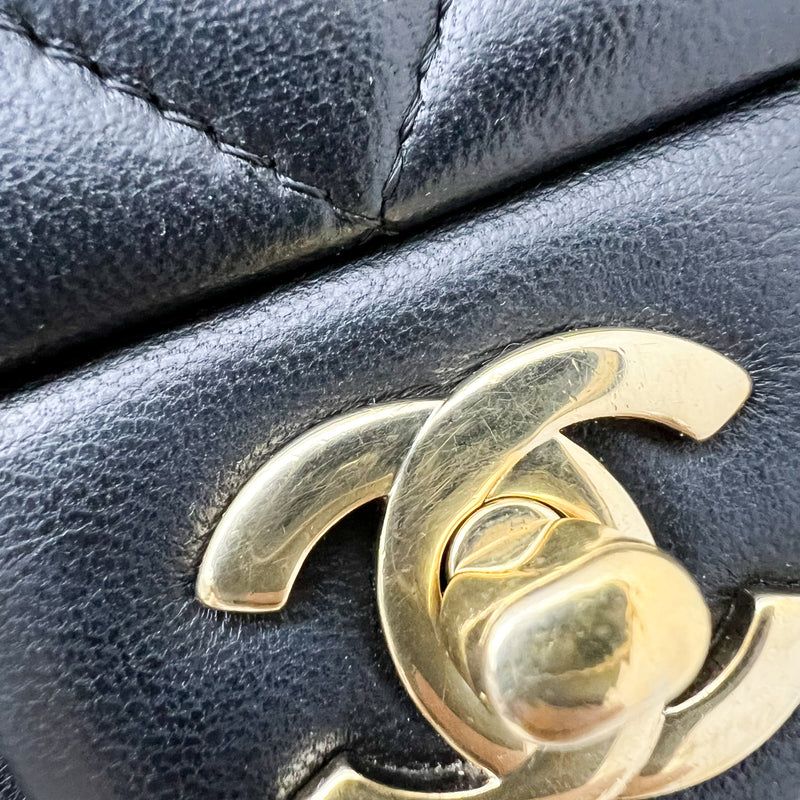 Chanel Classic Mini Rectangle Flap in Black Lambskin and LGHW