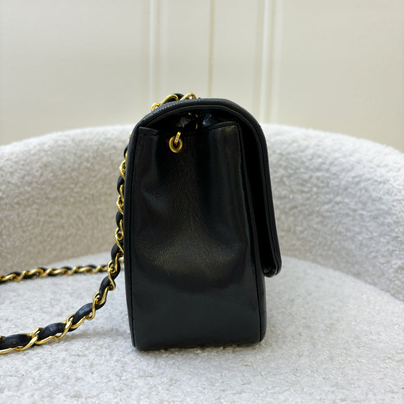 Chanel Small Vintage Diana Flap in Black Lambskin and 24K GHW