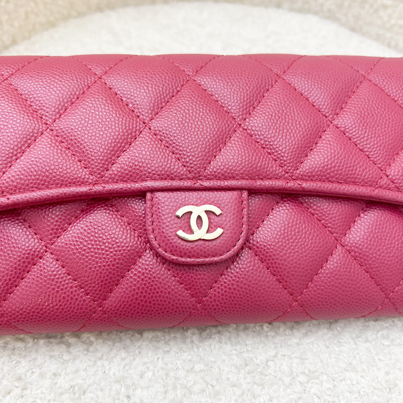 Chanel Classic Long Wallet in Pink Caviar and LGHW