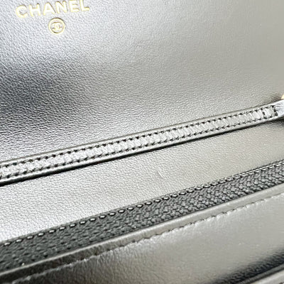 Chanel Pearl Crush Wallet on Chain WOC in Black Lambskin and AGHW