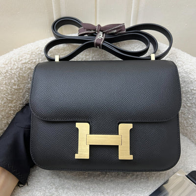 [Stamp K - July 2025] Hermes Constance 18 Mini (Mirror Version) in Noir Black Epsom Leather and Brushed GHW