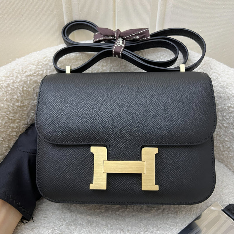 [Stamp K - July 2025] Hermes Constance 18 Mini (Mirror Version) in Noir Black Epsom Leather and Brushed GHW