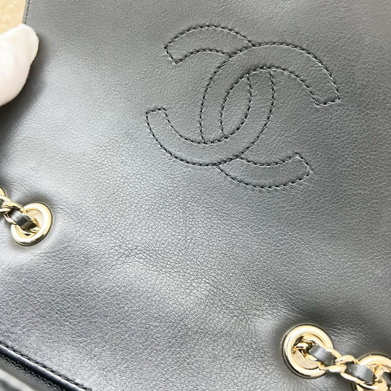 Chanel Small Statement Chevron Flap Bag in Black Lambskin LGHW