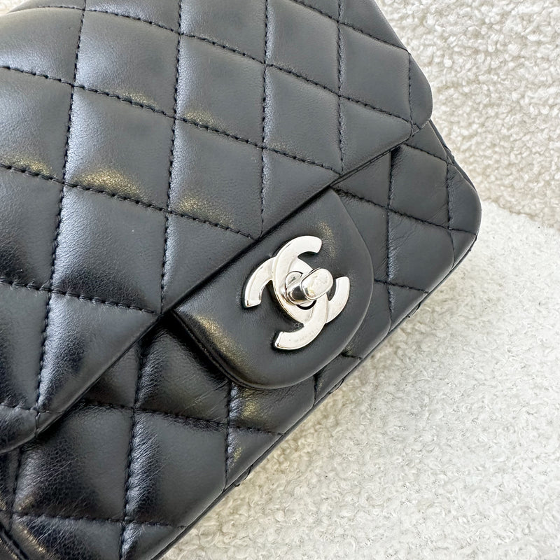 Chanel Classic Square Mini Flap in Black Lambskin and SHW