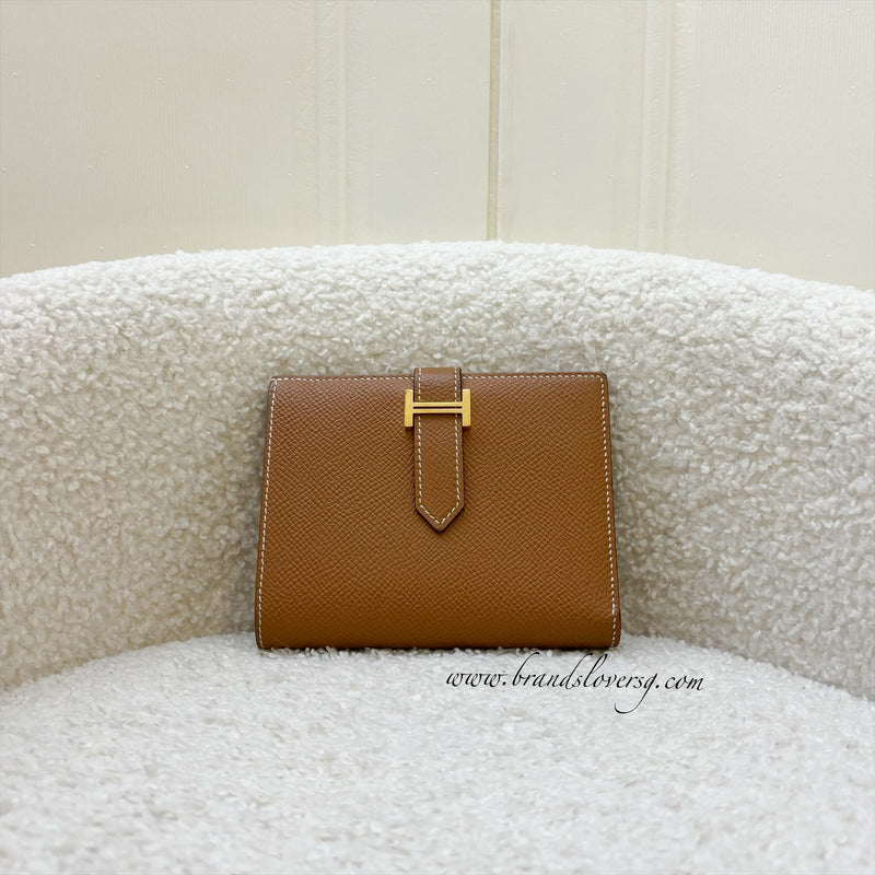 Hermes Bearn Wallet in Gold Epsom Leather and GHW