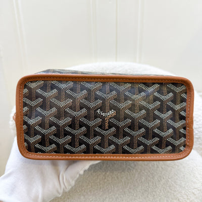 Goyard Mini Anjou in Black Goyardine Canvas with Camel Trim