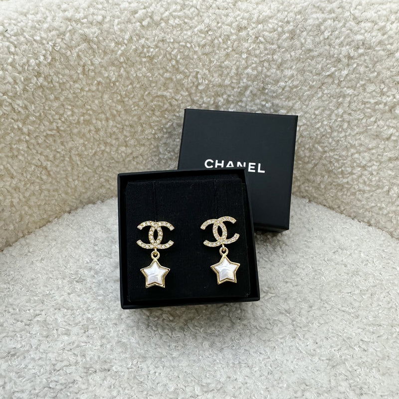 Chanel 24C Star Earrings with Crystals and GHW