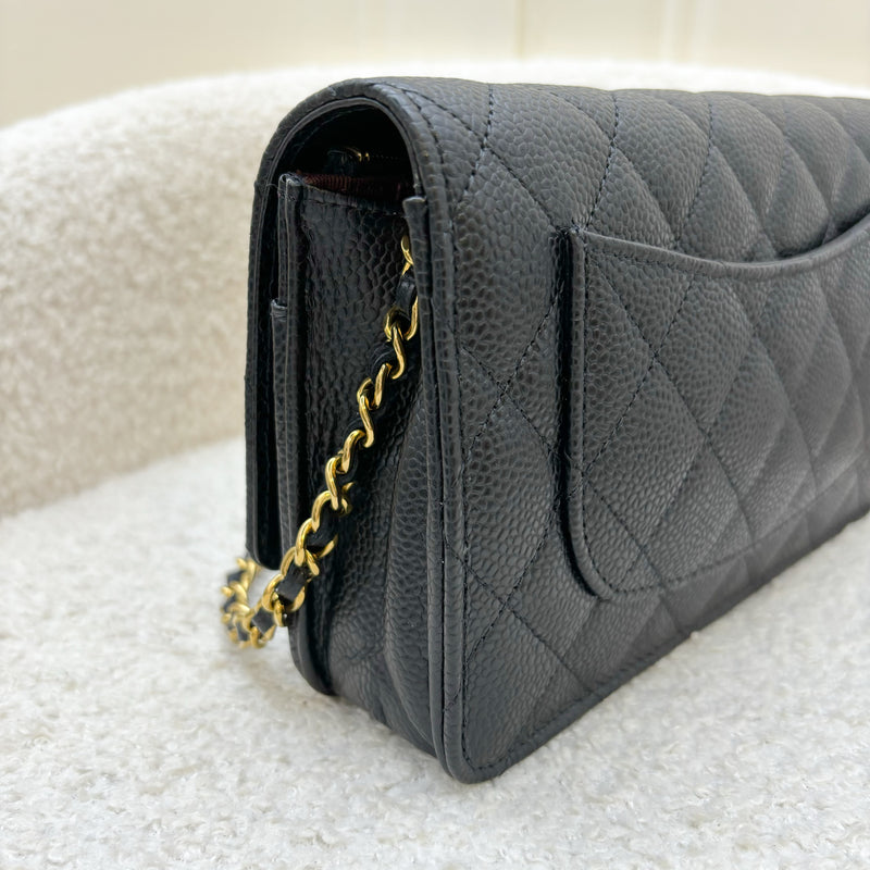 Chanel Classic Wallet on Chain WOC in Black Caviar and GHW