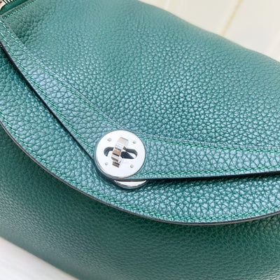 Hermes Lindy 30 in Green (Likely Malachite) Clemence Leather and PHW