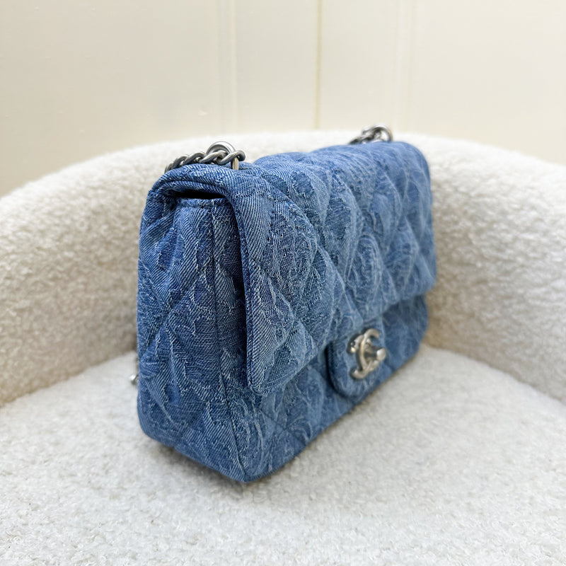 Chanel Sweet Heart Mini Rectangle Flap in Blue Denim and SHW