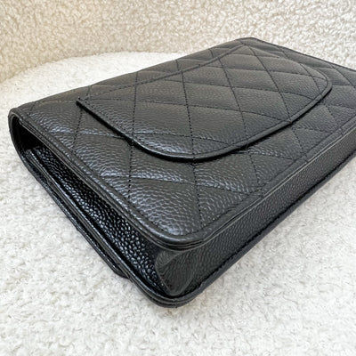 Chanel Classic Wallet on Chain WOC in Black Caviar and GHW